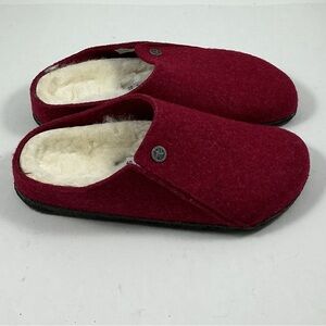 New Birkenstock Zermatt Rivet Red Slippers Shoes Size 40 - 9 Narrow Fit